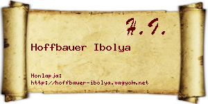 Hoffbauer Ibolya névjegykártya